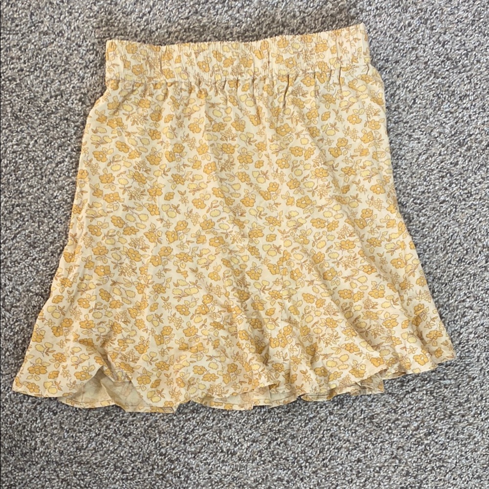 Madewell Floral Yellow Skirt